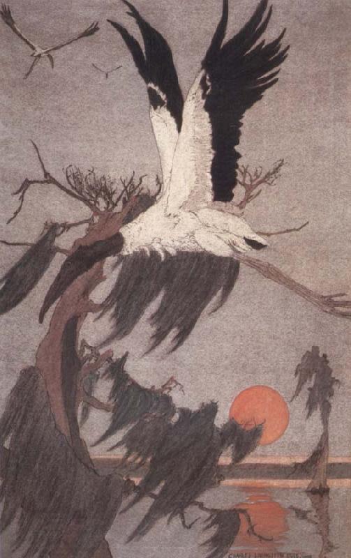 Charles Livingston Bull The Stork of the Woods France oil painting art